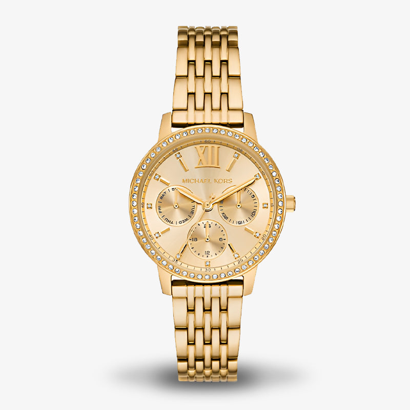 Michael Kors Melissa MKO1080 Chronograph Quartz Gold-Tone Stainless Steel Chain Ladies Watch
