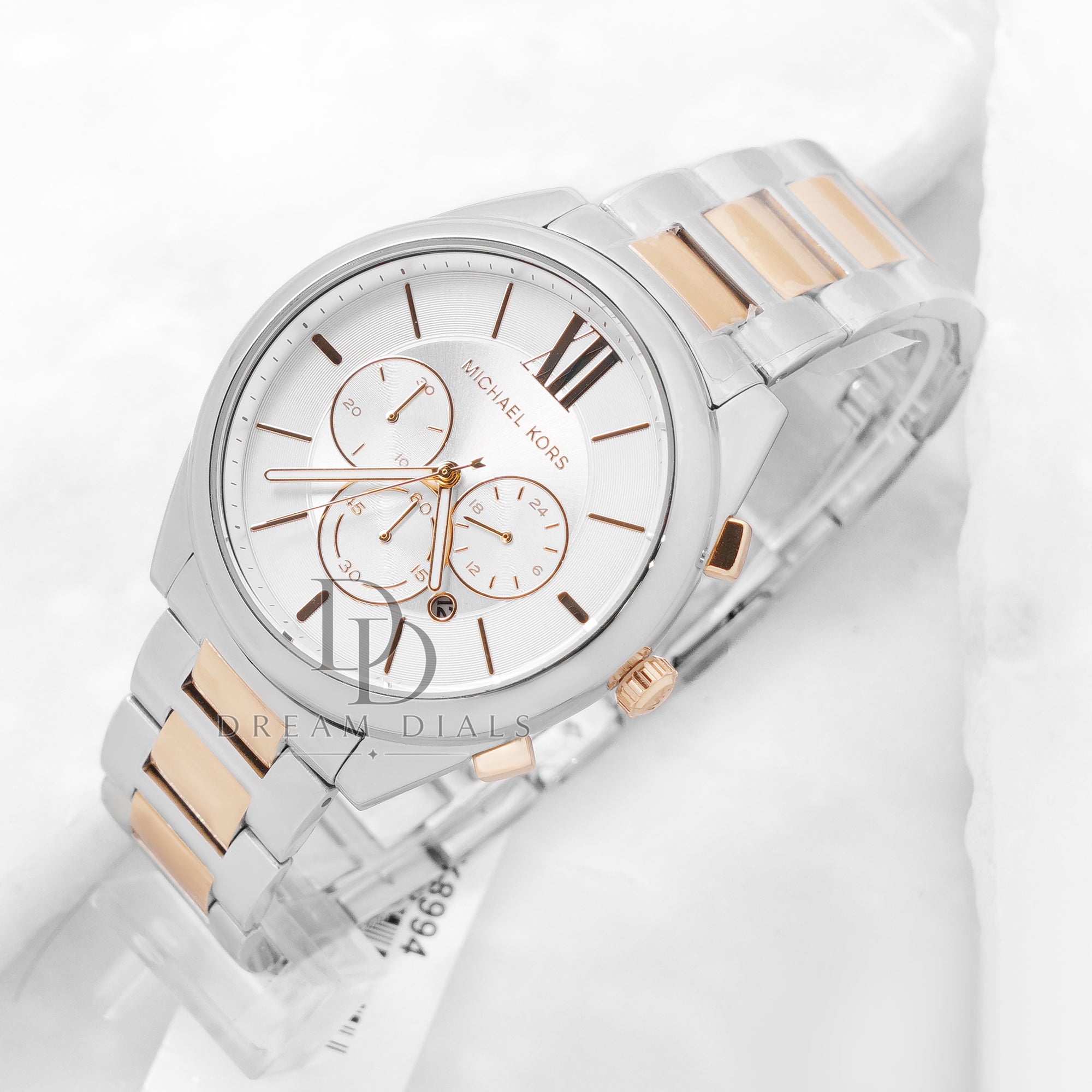 Michael Kors Men’s Quartz Two Tone Stainless Steel Silver Dial 45mm Watch MK8994
