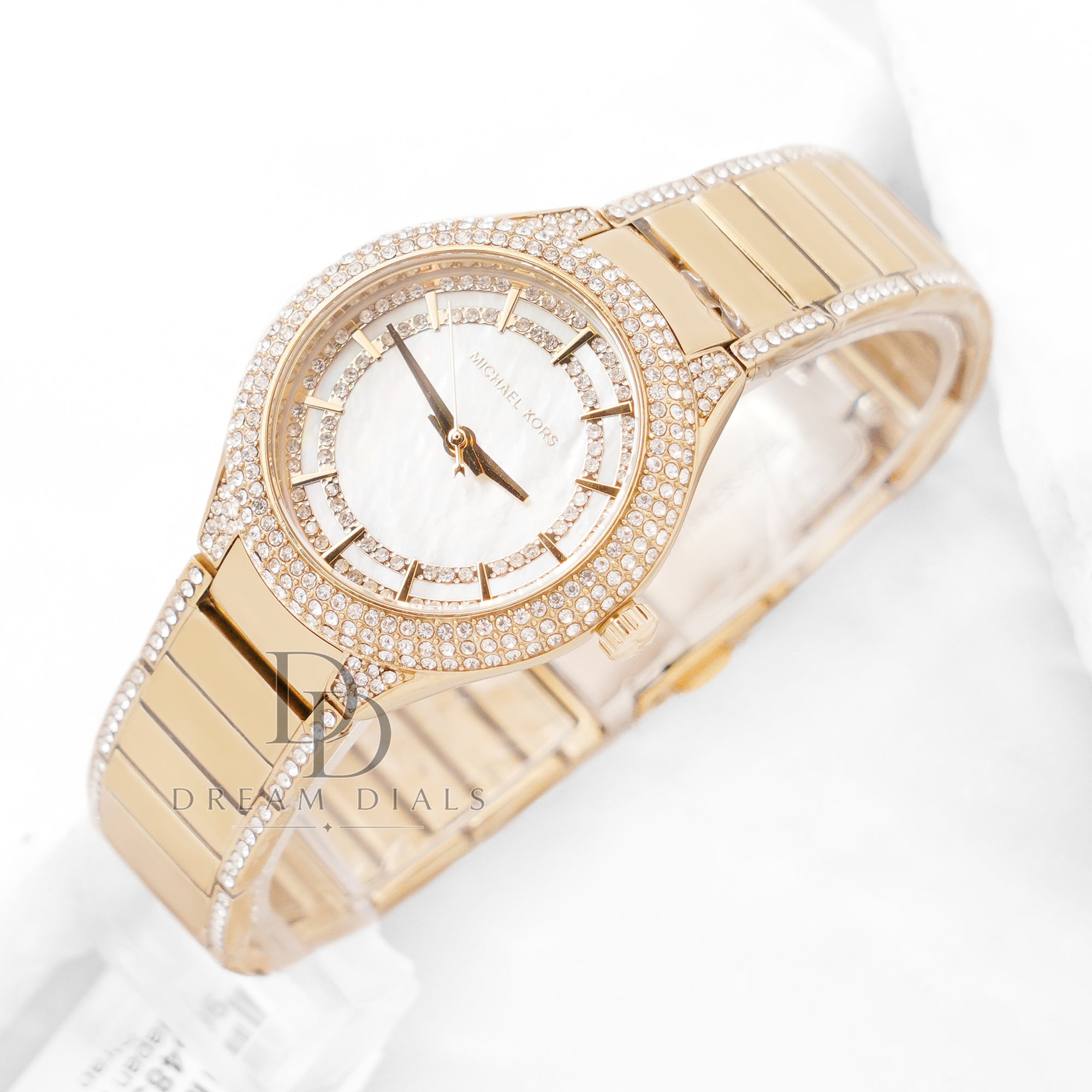 Michael Kors Women’s White Dial 33mm Watch MK4655 Side angle image