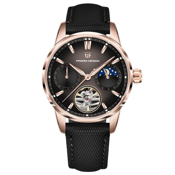 Pagani Design Mens Tourbillon Golden With Black Dial Mechanical Watch YS021