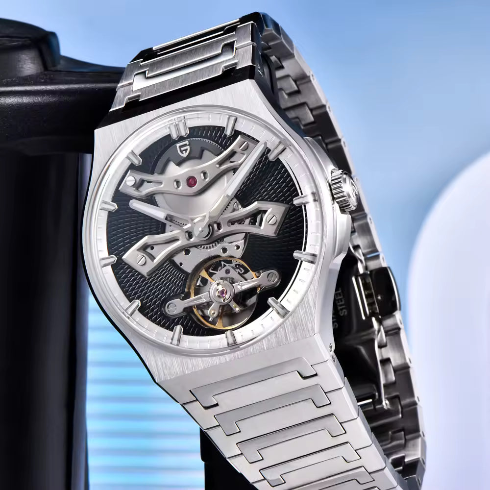 Pagani Design Skeleton Automatic Men's Watch Ys028- Black