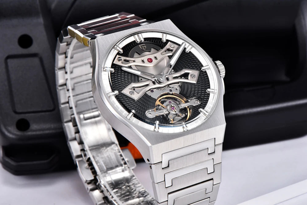 Pagani Design Skeleton Automatic Men's Watch Ys028- Black