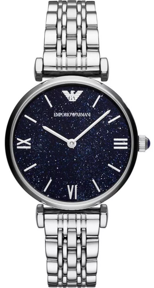Emporio Armani Women's Quartz Stainless Steel Silver with Blue Dial AR11091