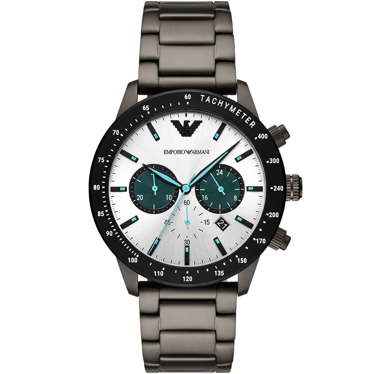 Emporio Armani Men’s Chronograph Stainless Steel Silver Dial 43mm Watch AR11471