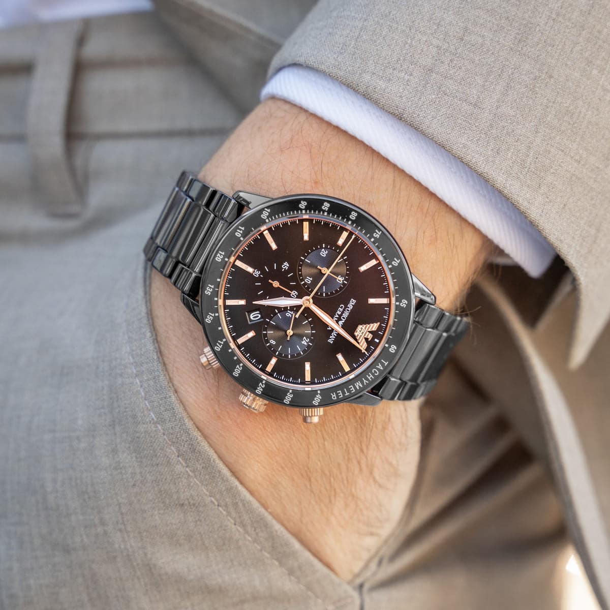 Emporio Armani AR70002 on wrist model