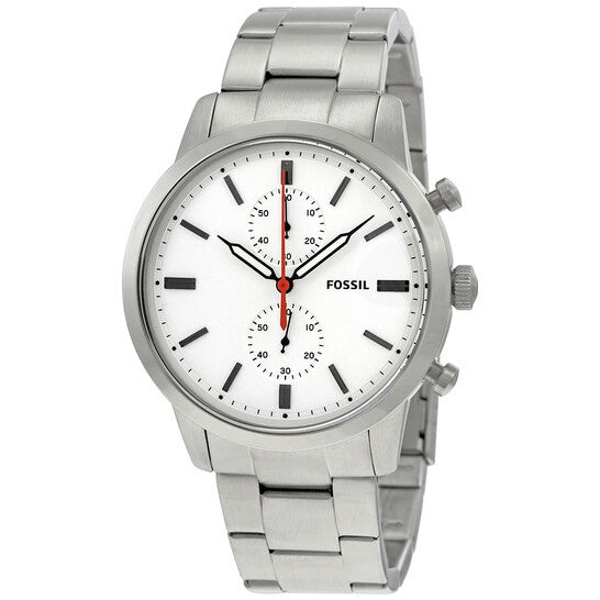 Fossil Men’s Quartz Stainless Steel White Dial 44mm Watch FS5346
