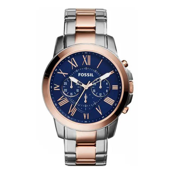 Fossil Men’s Chronograph Two-tone Stainless Steel Blue Dial 44mm Watch FS5024