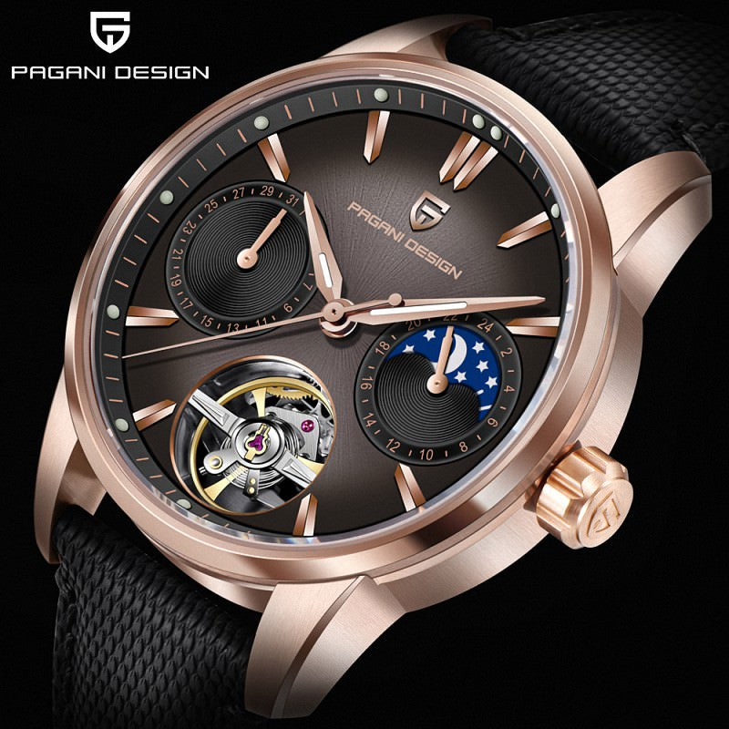 Pagani Design Men's Tourbillon Rose Gold Mechanical Watch YS021