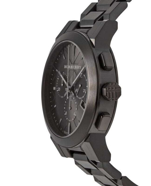 Burberry Black Stainless Steel Black Dial Chronograph Quartz Watch for Gents - BU9354