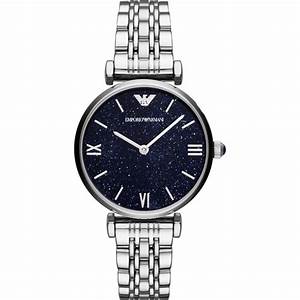 Emporio Armani Women's Quartz Stainless Steel Silver with Blue Dial AR11091