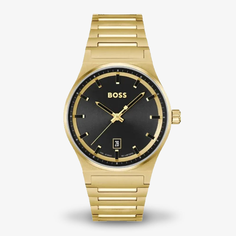 Hugo Boss Men’s Quartz Gold Stainless Steel Black Dial 41mm Watch 1514077